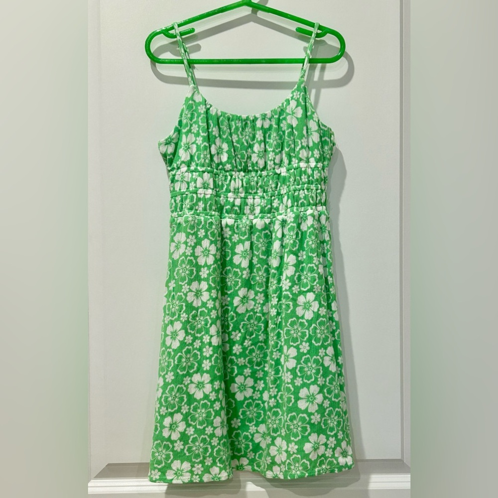 Girl’s Sundress green and white floral size 8